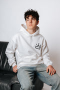 LOST IN LINE WHITE SWEATER